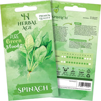HERBAL AGE Spinach Seeds Plants, Grow Your Own Herb Garden Kit, ~200 Seed Box, Salad Herbs Seeds for Planting UK, Veg Plant Gardening Gift for Men, Women, Kids, Seeds to Plant Outdoor & Indoor