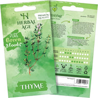 HERBAL AGE Thyme Seeds Plants, Grow Your Own Herb Garden Kit, ~900 Seed Box, Salad Herbs Seeds for Planting UK, Veg Plant Gardening Gift for Men, Women, Kids, Seeds to Plant Outdoor & Indoor