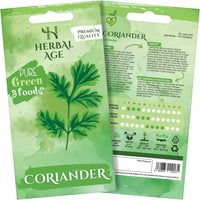 HERBAL AGE Coriander Seeds Plants, Grow Your Own Herb Garden Kit, ~140 Seed Box - Salad Herbs for Planting UK - Veg Plant Gardening Gift for Men, Women, Kids - Seeds to Plant Outdoor & Indoor
