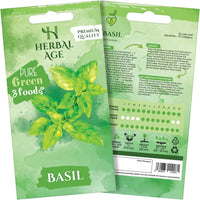 HERBAL AGE Basil Seeds Plants, Grow Your Own Herb Garden Kit, ~200 Seed Box, Salad Herbs Seeds for Planting UK, Veg Plant Gardening Gift for Men, Women, Kids, Seeds to Plant Outdoor & Indoor